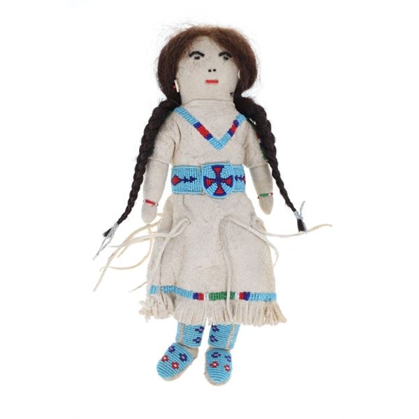 ca. 1940 Blackfeet Beaded Hide Indian Doll
