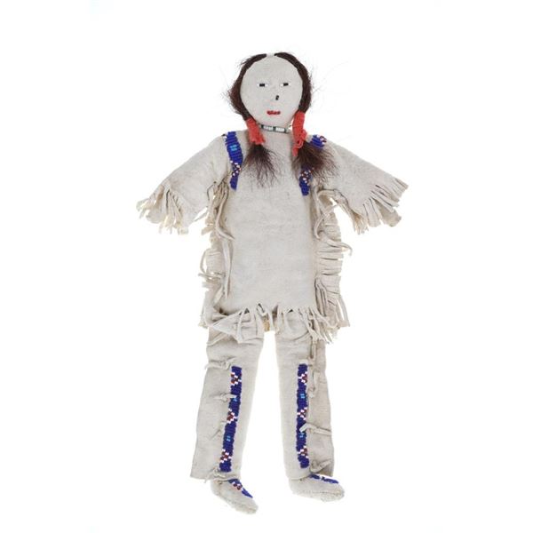ca. 1930 Blackfeet Beaded Hide Warrior Doll