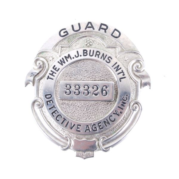 Blackinton, Wm. Burns Int'l Detective Agency Badge