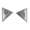 Image 2 : Navajo Sterling Silver Turquoise Collar Tips c1940