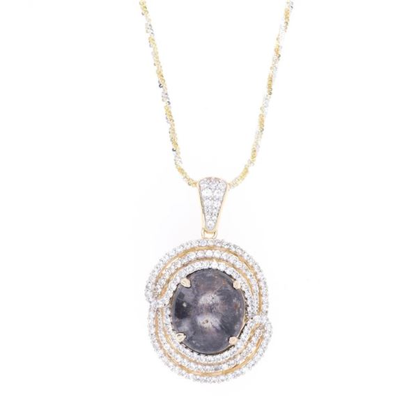 Stunning Ruby & White Sapphire Pendant Necklace