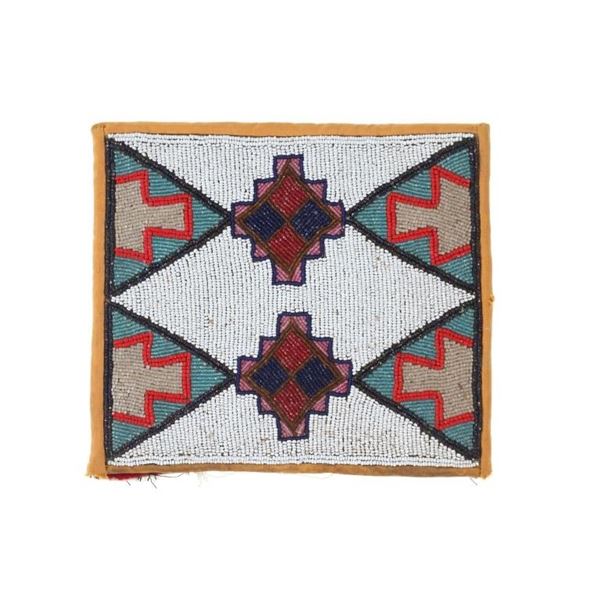 19th-Century Plateau Indian Beaded Flat Bag