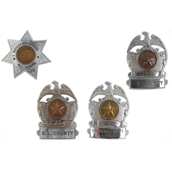 Pannier Instaco Prod. Sheriff & Detective Badges