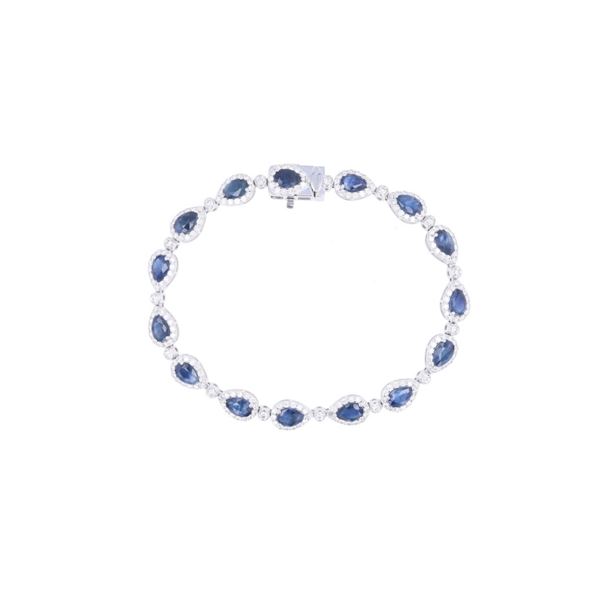 Beautiful Designer 7.08ct. Blue Sapphire Bracelet