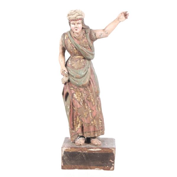 Antique Spanish Colonial Handcarved Santo, 19th C.