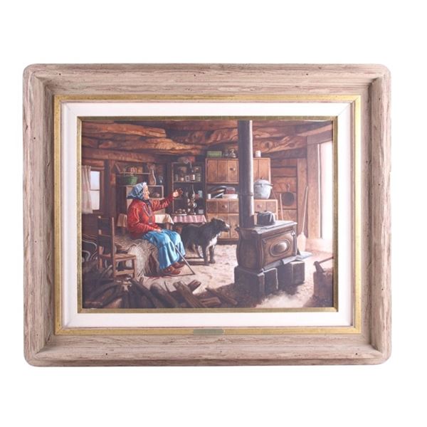 Signed K.W. Moore, Sr. "The Visitor" Oil on Canvas