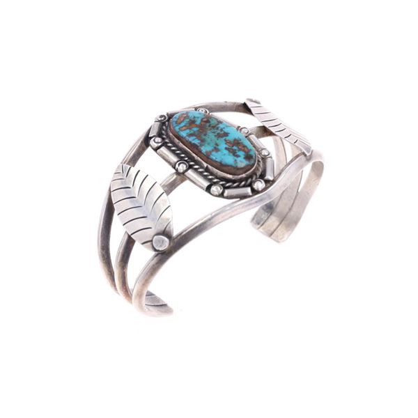Navajo Sterling Silver Morenci Turquoise Bracelet