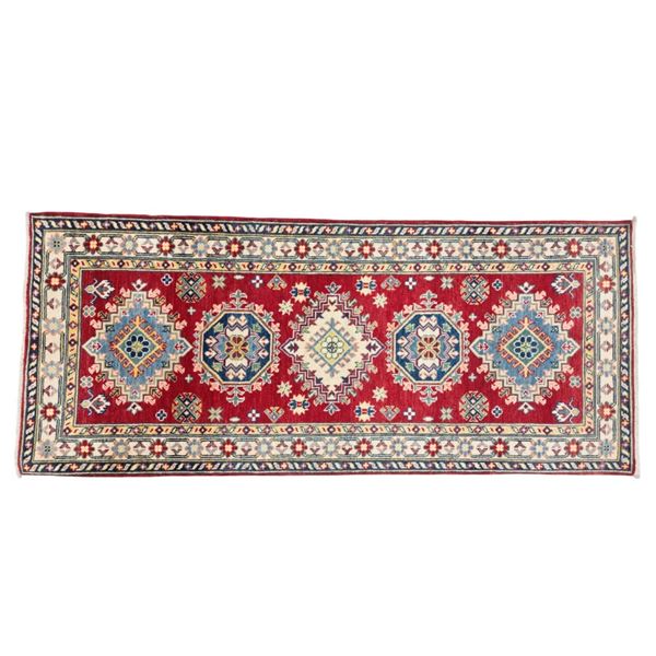 1930's Kazak Persian Hand Knotted Wool Runner Rug