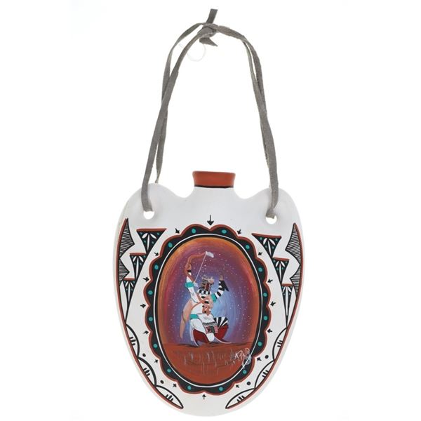 Acoma Pueblo Koshari Clown Polychrome Canteen