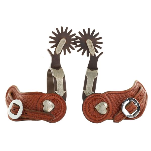 Gene Rogers #13 Western Silver Mounted Heart Spurs