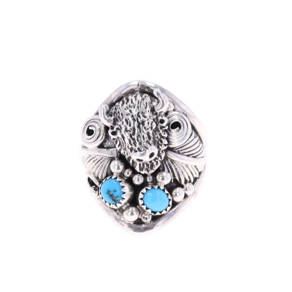 Navajo D. Wood Sterling Silver Turquoise Ring