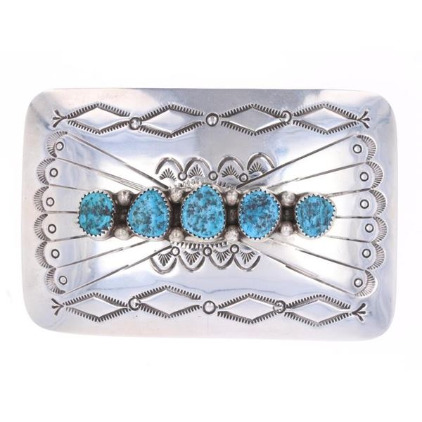 Navajo Jennifer Begay Sterling Turquoise Buckle