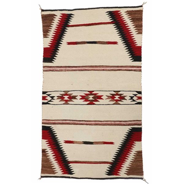 1890-1900's Navajo Double Saddle Blanket w/ Papers
