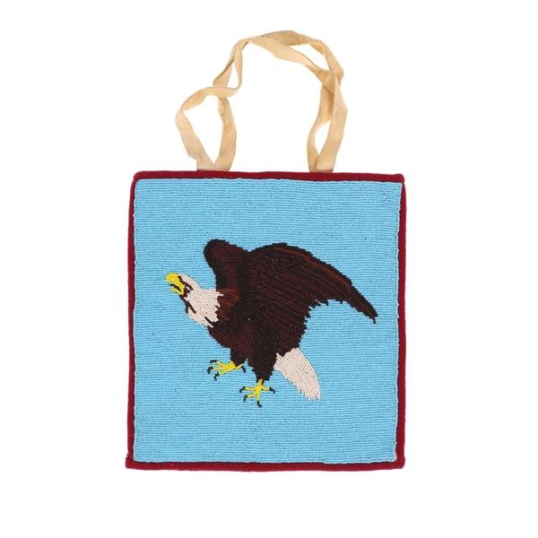 ca. 1940- Yakima / Nez Perce Eagle Beaded Flat Bag