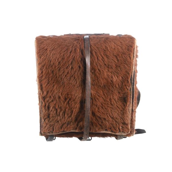Leather, Canvas & Pony Fur Swiss Rucksack WWII Era