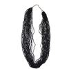 Image 1 : Multistrand Black Seed Bead & Silver Necklace
