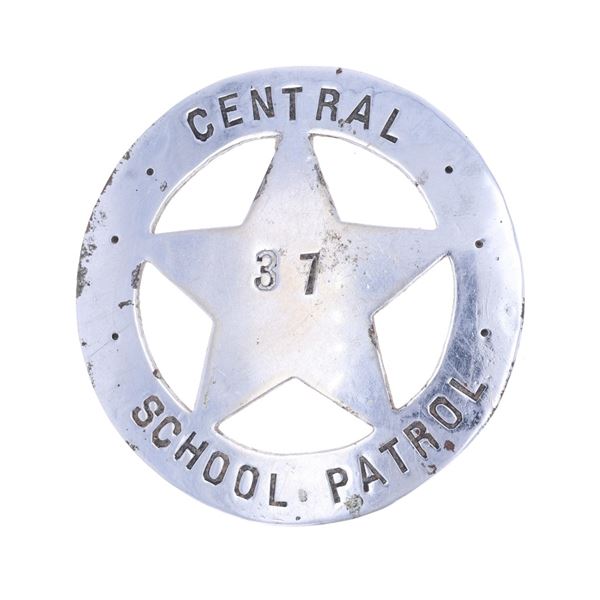 Ca. 1920's Central School Patrol #37 Brass Badge
