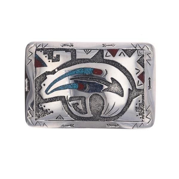 Navajo Ray Begay Nickel Silver Bear Motif Buckle
