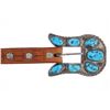 Image 3 : Navajo Sterling Silver Turquoise Ranger Buckle