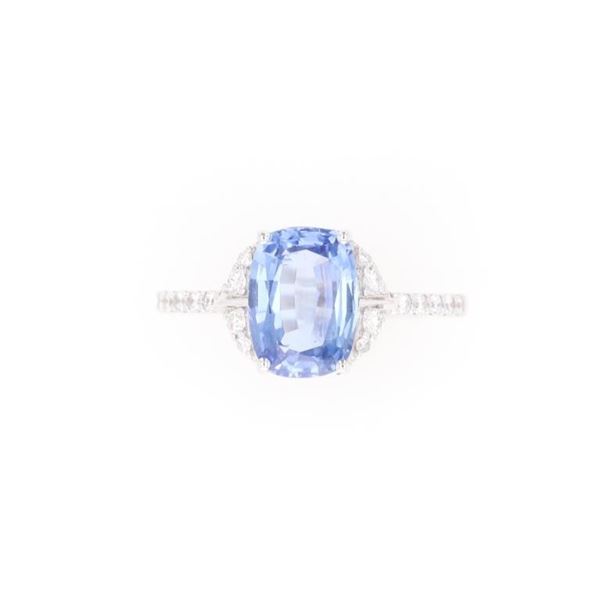 2.68ct Sapphire VS Diamond 14k White Gold Ring