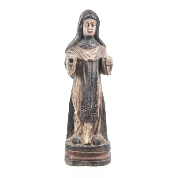 Spanish Handcarved Wood Santo Saint Barbara