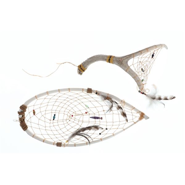 20th C. Sioux Elk Rib & Deer Antler Dream Catchers