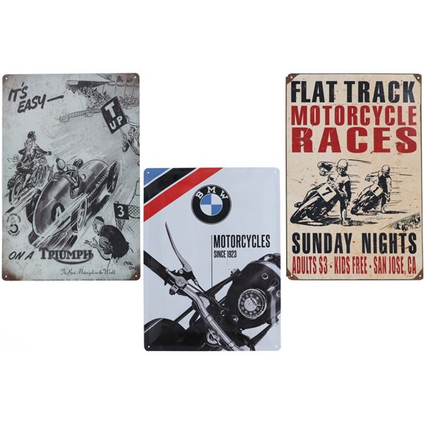 Variety Motorcycle Theme 20th C. Sign Collection