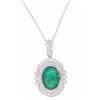 Image 2 : Designer Sheffield 7.32 ct. Emerald Platinum Neckl