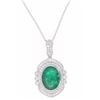 Image 3 : Designer Sheffield 7.32 ct. Emerald Platinum Neckl