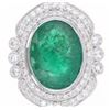 Image 4 : Designer Sheffield 7.32 ct. Emerald Platinum Neckl