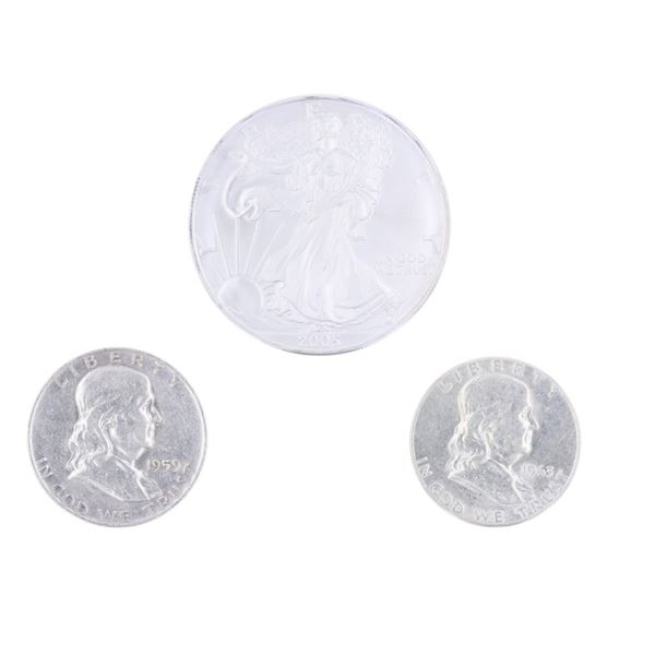 US Dollar & Half Dollar Silver Coins 1959-2005 (3)
