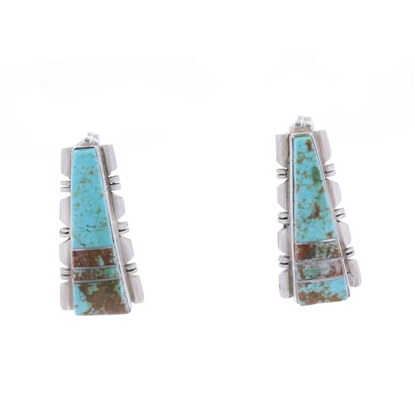 Navajo S. Francisco Sterling Turquoise Earrings