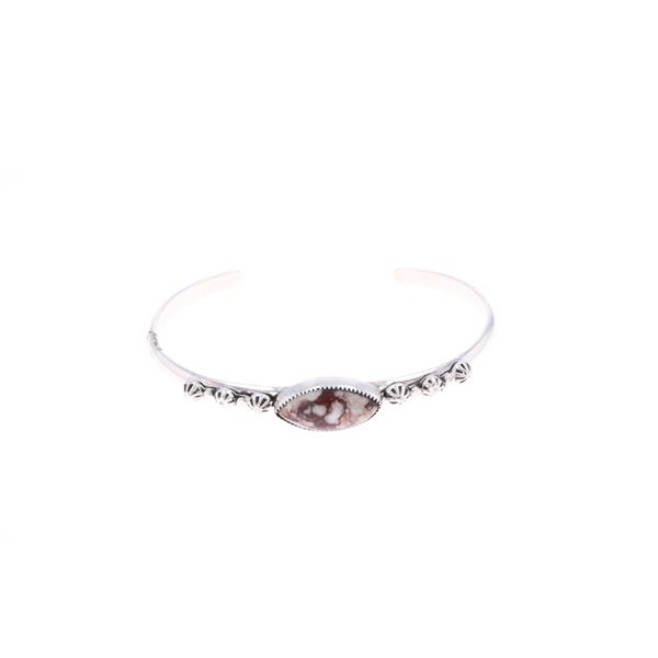 Navajo Sterling Silver Wild Horse Jasper Bracelet