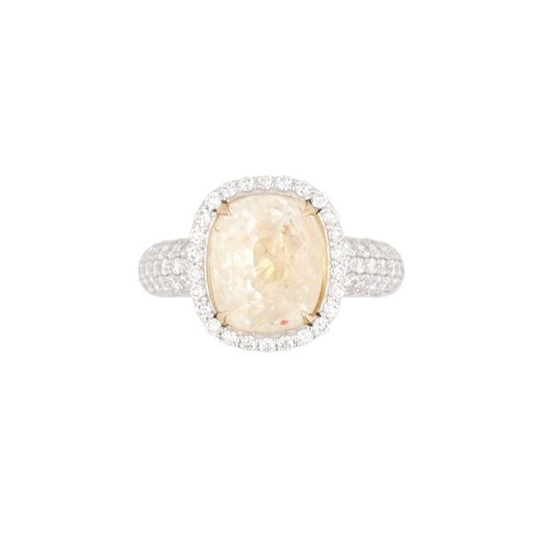 7.27 ct. Yellow Sapphire Designer Platinum Ring