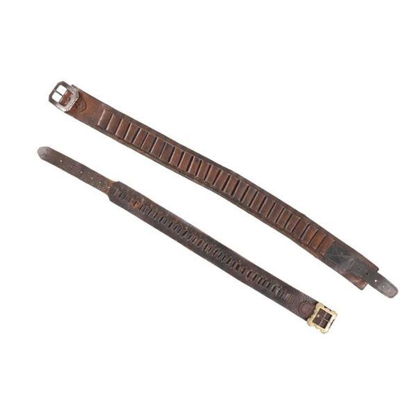 ca. 1800's Montana Cowboy Leather Ammo Belts (2)