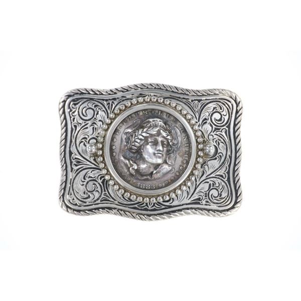 Sterling, Nickel Silver & Morgan Dollar Buckle