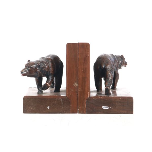 Vintage Rustic Lodge Style Bronze Bear Bookends