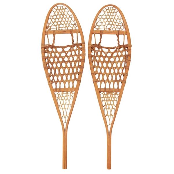 Antique Canadian Wooden & Rawhide Snow Shoes