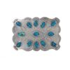 Image 1 : Solid Nickel Silver & Turquoise Belt Buckle