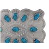 Image 3 : Solid Nickel Silver & Turquoise Belt Buckle