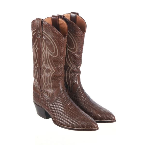 Dan Post Basket Weave Leather Boots Made In Spain