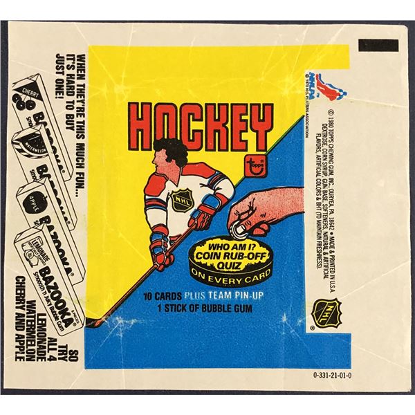 1980-81 TOPPS NHL HOCKEY WRAPPER