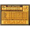 Image 2 : 1984 TOPPS DON MATTINGLY ROOKIE CARD