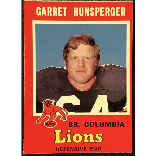 1971 O-PEE-CHEE CFL GARRET HUNSPERGER