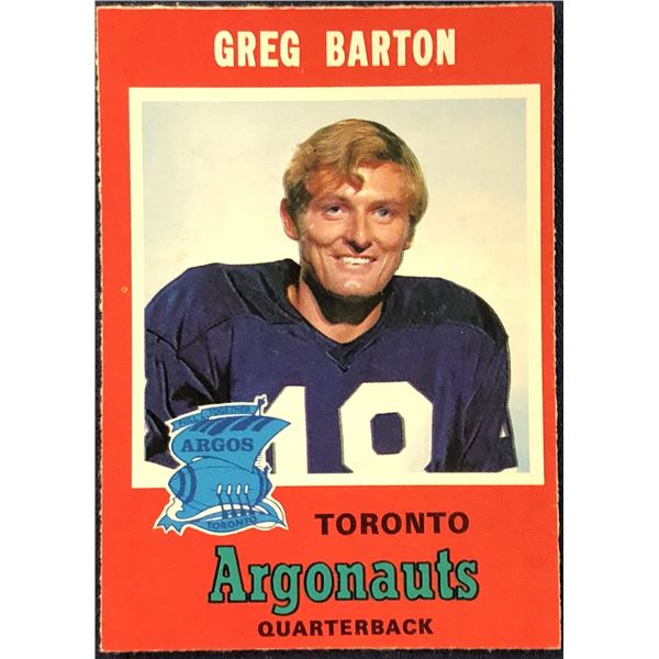 1971 O-PEE-CHEE CFL GREG BARTON
