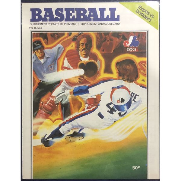 1982 MLB SCORECARD - LOS ANGELES DODGERS @ MONTREAL