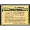 Image 2 : 1982 O-PEE-CHEE BASEBALL JACK MORRIS (HOF)
