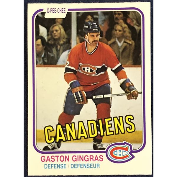1981-82 O-PEE-CHEE NHL GASTON GINGRAS