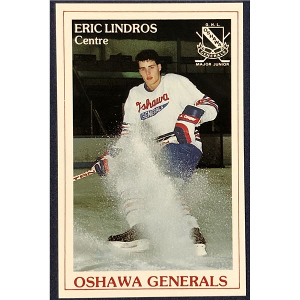 1989-90 OHL OSHAWA GENERALS POLICE CARD - ERIC LINDROS (HOF)
