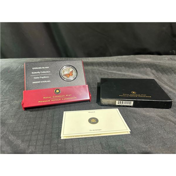 2005 Royal Canadian Mint Sterling Silver Monarch Butterfly Coin